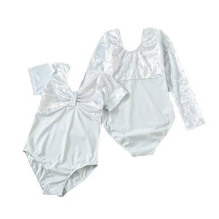 White Velvet Girls Leotard
