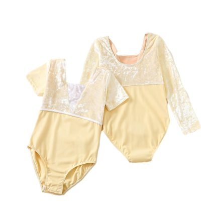 Yellow Velvet Girls Leotard