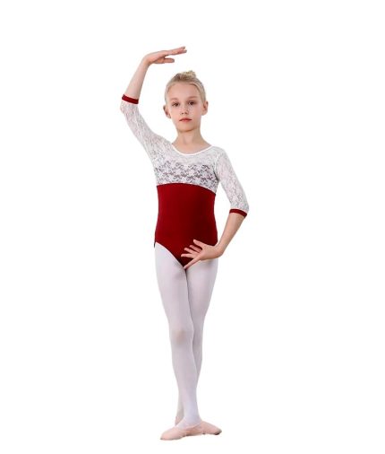 Red Lace Girls Leotard